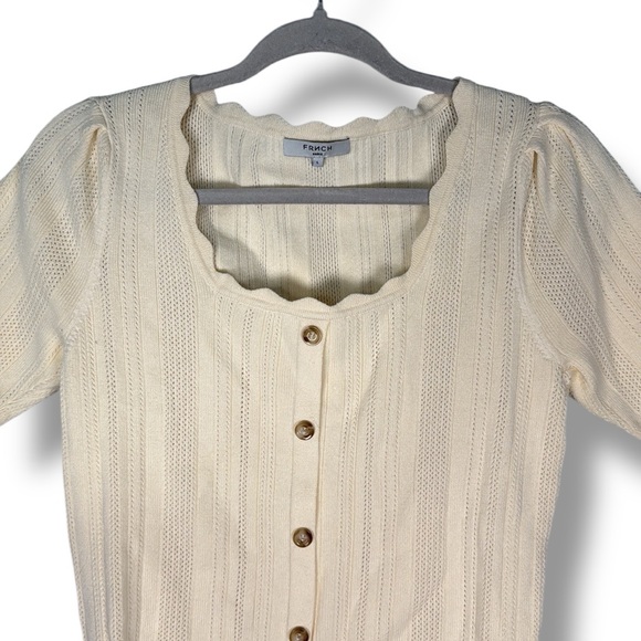 FRNCH Paris Nelcie Cardigan Look Pullover Sweater Size Large - Picture 6 of 10